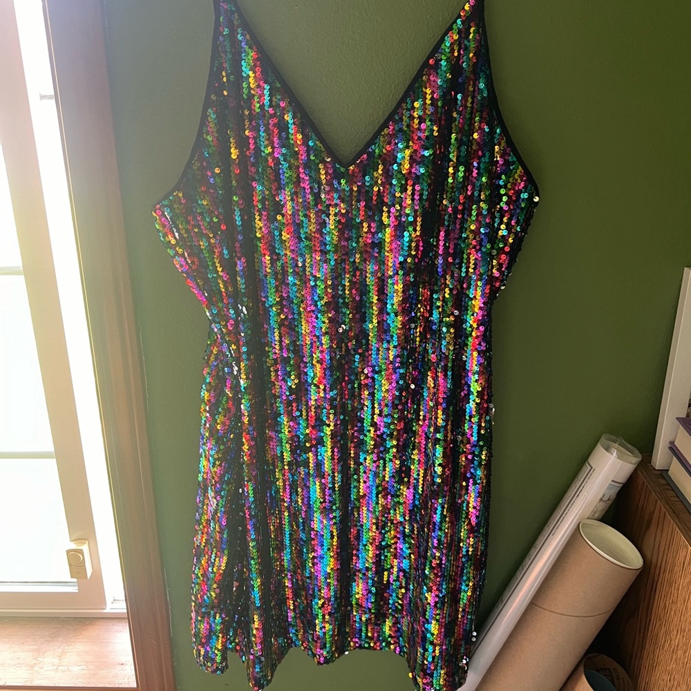 Nasty Gal Rainbow Sequin Dress - NWT